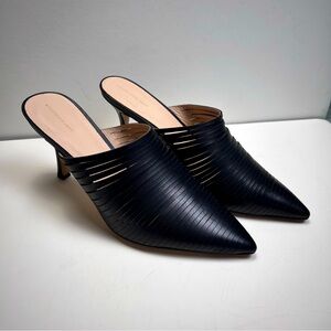 SOMETHING NAVY Snarabella Heels - Black Leather - Size 8